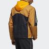 Adidas Logo Stripe Print Hooded Jacket Men Outerwear Wheat-Brown HE9910