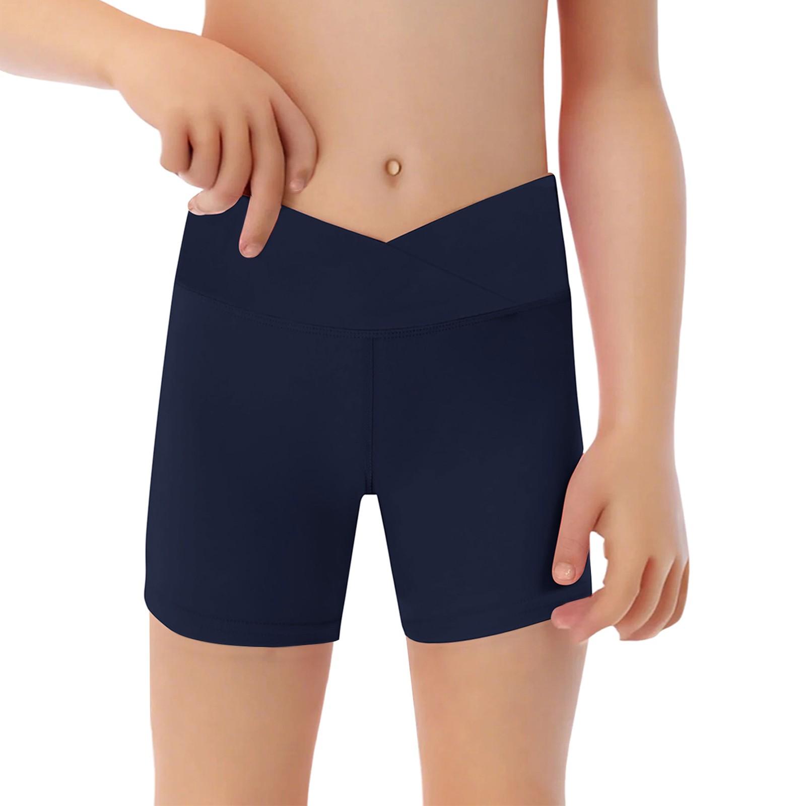 

Детские однотонные повседневные леггинсы для йоги с высокой талией и эластичными брюками длиной три четверти 120 тёмно-синий