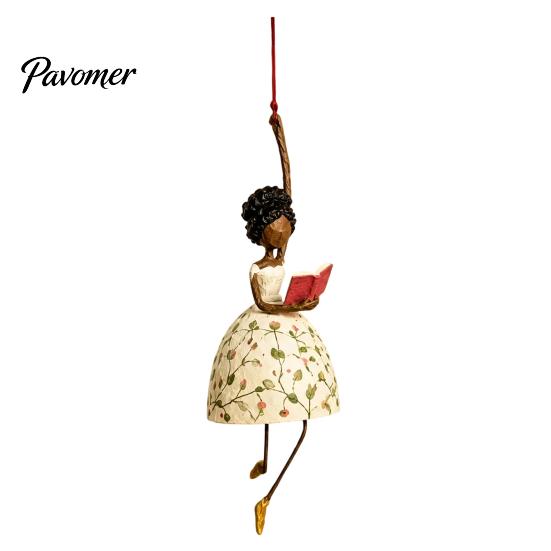 Tanzende Dame Wanddeko Hängendes Ornament für Heimdeko, Elegante Kunstskulptur, Boho Balkon Kreativer Anhänger Innen Außen Fenster Veranda Garten E beige