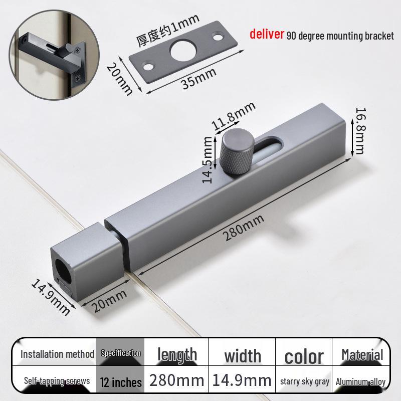 No-Drill Bathroom Door Latch: Simple Lock for Toilet & Sliding Doors