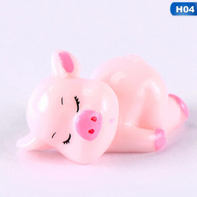 4pcs Pigs Mini Miniature Figurine Fairy Garden Dollhouse Decor Micro Landscape