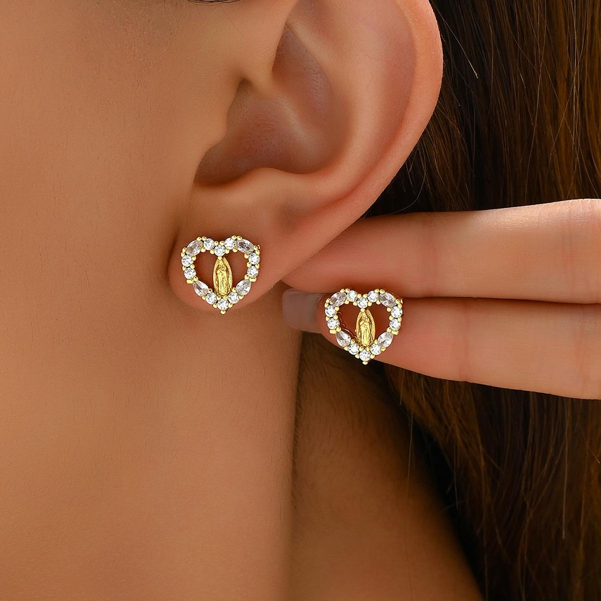 

Стильные и простые серьги в стиле «Любовь», комплект «Дева Мария» с цветными цирконами, серьги-гвоздики, геометрические серьги класса люкс