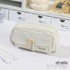 Korean Style Solid Color Canvas Pencil Case - Perfect for Students