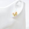 High-Quality Gold Plated Colorful CZ Butterfly Stud Earrings for Women Multi Crystal Cute Animal Earrings Fashion Party Jewelry