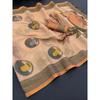 Soft premium handloom fabric Digital Print With  Rich Pallu With Lace Border On Saree