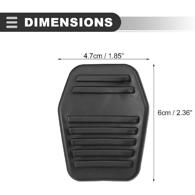 Motoforti Anti-Slip Clutch Brake Pedal Cover Car Pedal Cover, Car Pedal Pad Cover, for Ford Focus 1998-2005, Rubber, 6789917, Black, 2pcs