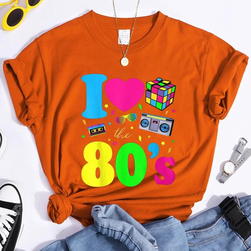 New Fashion I Love The 80s T-Shirt Womens Vintage 1980s T-Shirt Funny Classic T-Shirt Tops Women's