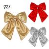 Durable Polyester Bows for Seasonal Decor Christmas Large Bow Pendant with Sequin, Multi-Layered Glitter Decorative Hanging Holiday Parties Ornament,
