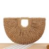 Casual Rattan Wicker Tote Bag Large Capacity Woven Designer Beach Bag Women's Straw Summer Half-moon Beach Handbag Shopper Tote