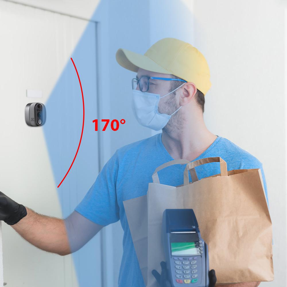 4.3'' Tuya 1080P WiFi Video Doorbell for Apartment 120 Degree Visible Night Vision Peephole Camera Motion Detection 2-way Audio