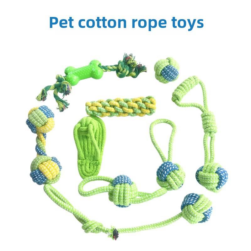 Farbenfrohes Hunde-Kauspielseil-Set: Haustierspielzeug zur Zahnreinigung