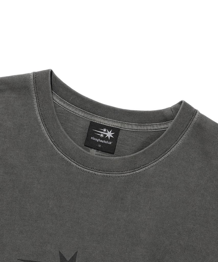 NICEGHOSTCLUB 3Star Symbol Pigment Tee_Charcoal(Ng2Gmut501A)