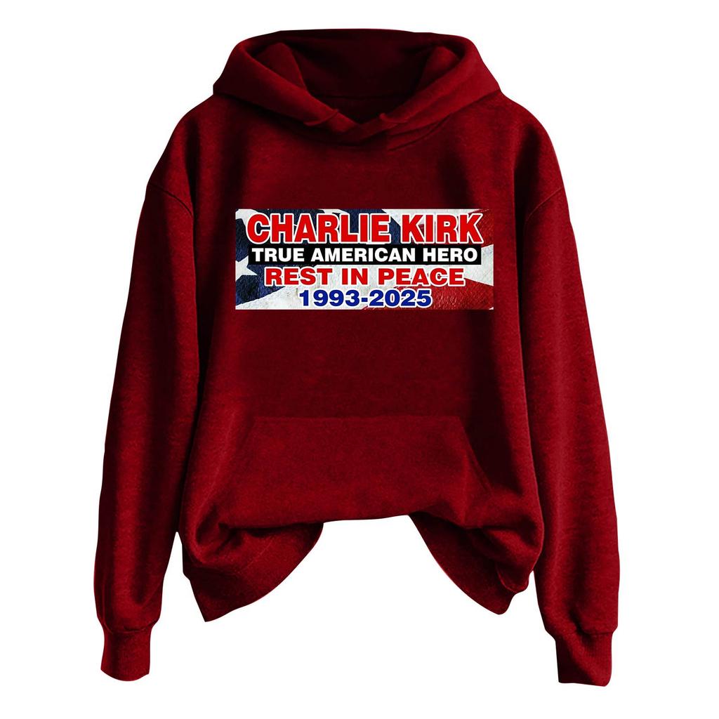 Ladies Fashion Casual Long Sleeve Printed Round Neck Hoodie Pullover Top