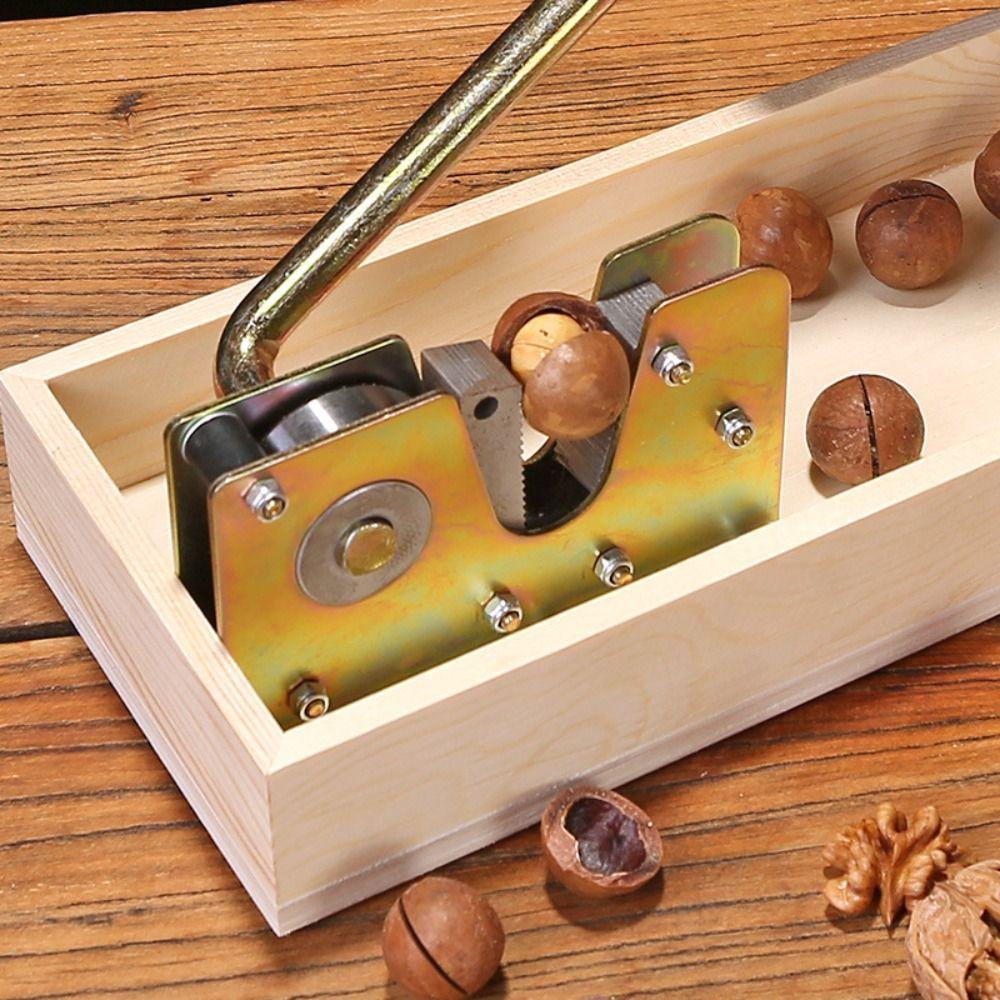 Kitchen Pacan Cracker Tool Multifunctional Wooden Base Easy to Use Chestnut Opener Nut Sheller Walnut Pliers Nutcracker