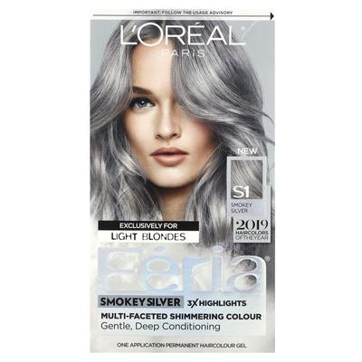 L'Oréal, Feria, mångfacetterad skimrande färg, S1 rökigt silver, 1 gång
