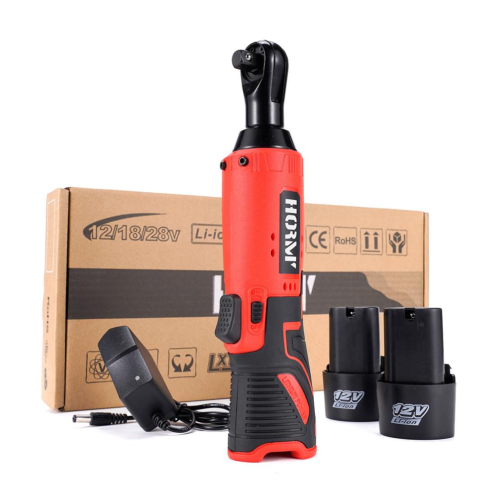 3/8" 12v  Right Angle Ratchet Wrench Removal Screws Electric Cordless Ratchet Wrenches KitLithium Power Car Repair Tools