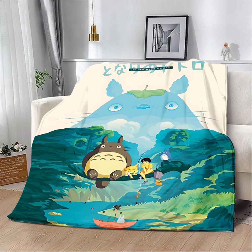 Hot Anime Cartoon Printed Blanket Picnic Blankets Warm Blanket Soft and Comfortable T-TotoroS Blanket Home Travel Birthday
