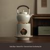 Clay Tea-Boiling Set: Charcoal Stove & Side-Handled Pot for Outdoor & Household Use.
