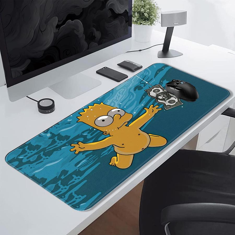 Cartoon Funny Simpson overlock Mouse Pad Desk accessories Game Console Pad office Pad Keyboard Mouse Pad Computer Laptop Pad 220x180x2mm