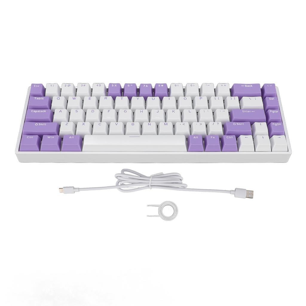 68 Keys Red Switch Mechanical Keyboard RGB 60 Percent USB C Wired Gaming Keyboard for PC with USB Po