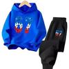 67 Chic Children's Hoodies Set 4-13Y Korean Streetwear Block Tracksuit Fashion Comfortable Kids Sweatshirt 2 Pcs Sets Pant Suit