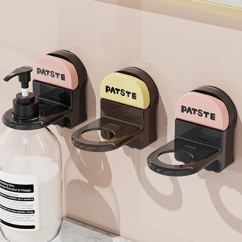 Adjustable Shower Bottle Rack Wall Mounted Suction Cup Shampoo Bottle Plastic Holder Hand Soap Dispenser Hook Free Punching