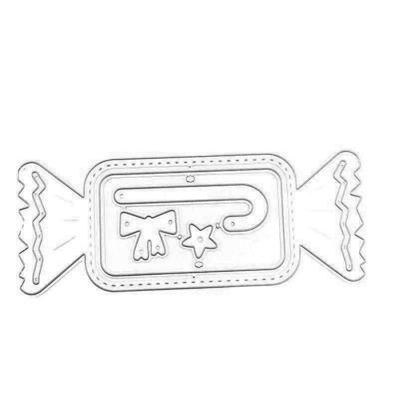 Christmas Candy Bow Design Pattern Metal Cutting Die Stencil for DIY Scrapbooking Album Photo Embossing Paper Card Craft Decor