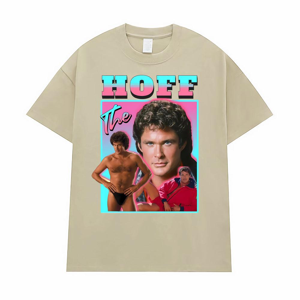 Hoff David Hasselhoff Homage Graphic Tshirt Unisexs Women Fashion Humor T Shirt Streetwear Short Sleeves Oversized Loose Tshirts