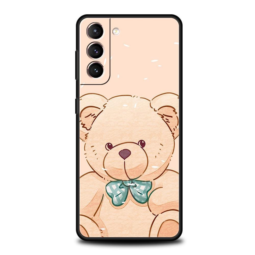 Phone Case For Samsung Galaxy S24 S23 S22 Ultra S20 S21 FE 5G S10 S9 Plus S10E S8 S7 Edge Soft Silicone Cover Cute BEAR