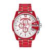 Diesel Mega Chief Stainless Steel Watch with Analog or Digital Red Men's Movement, Enamel.