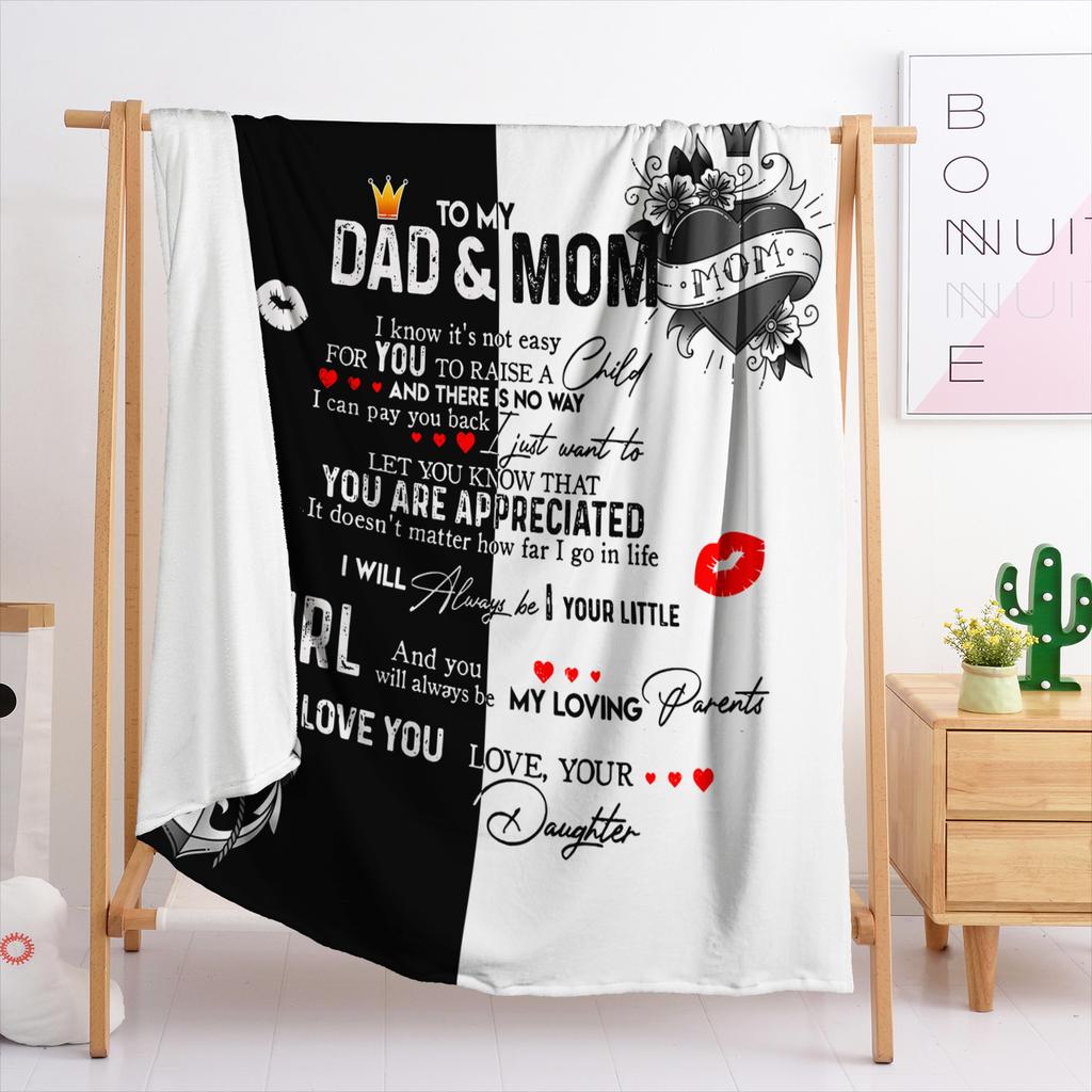 Blanket Flannel Blanket Emotional Handwritten Letter English Letter 2D Digital Printing Blanket Blanket