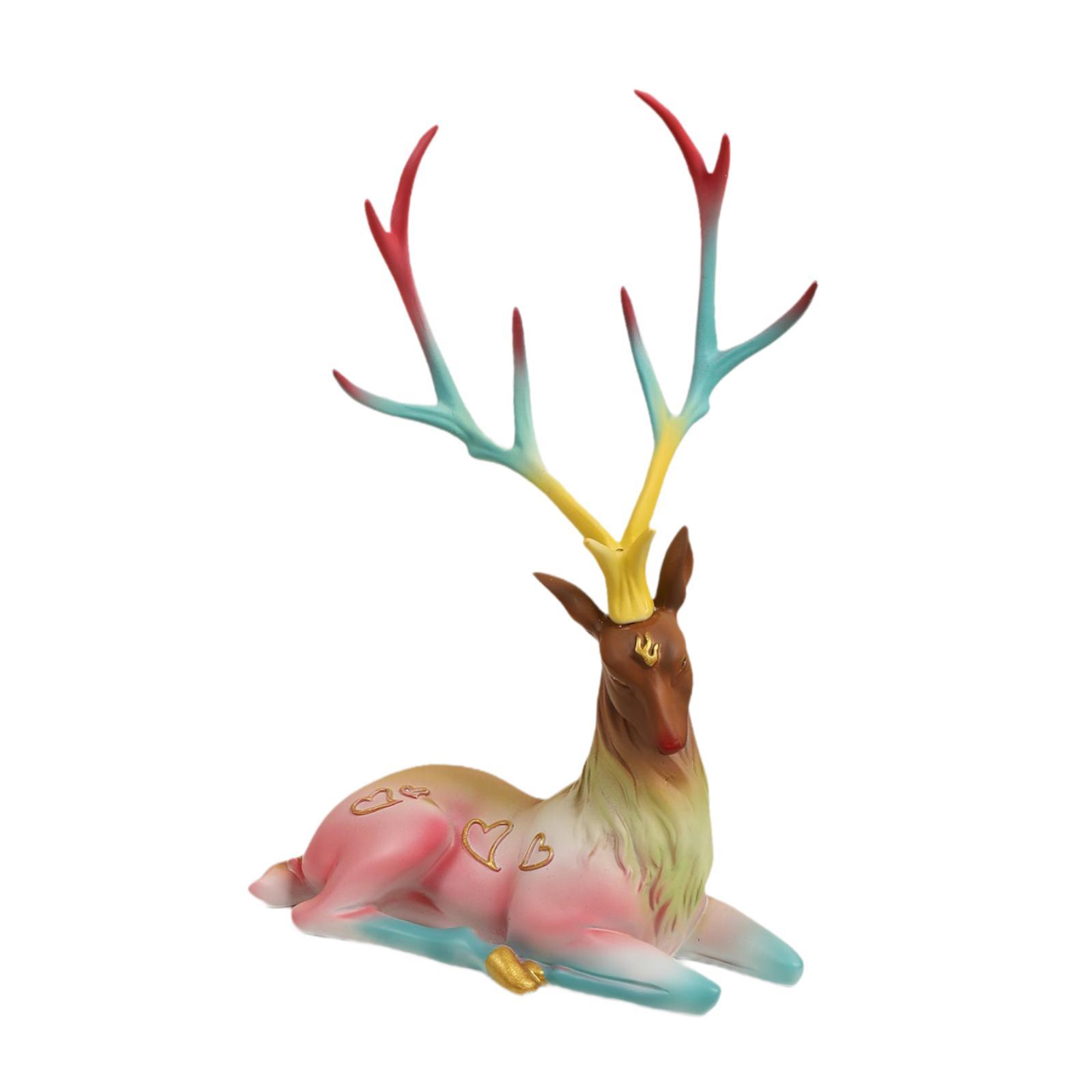 

Reindeer Figurine Deer Statue Deer Figurine Elk Sculpture for Living Room Bookshelf
