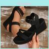 Romana Summer Woven Platform Sandals For Women With Pu Material And Buckle Strap