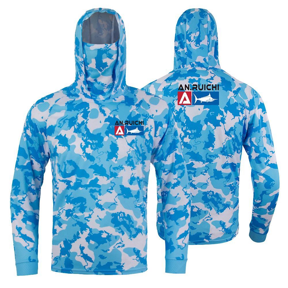 2026 Summer Quick Dry Mask Hooded Fishing Shirt Men Long Sleeve Uv Protection Angling Clothing Camouflage Outdoor Hiking T-Shirt Fishing Jerseys