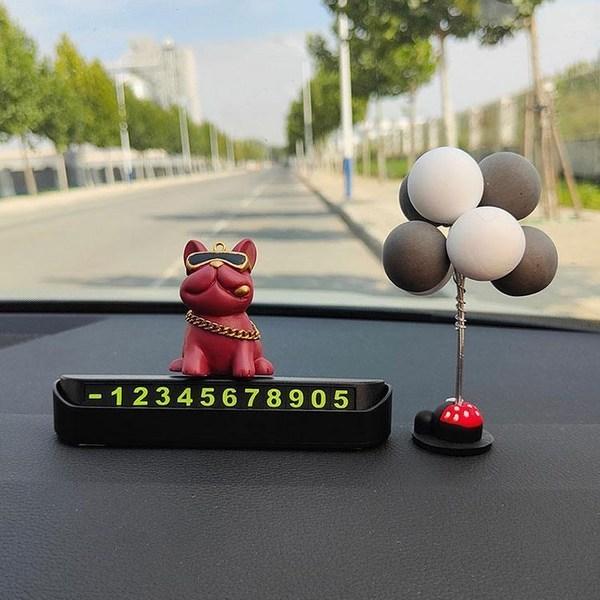 Skyminories strong adhesive bulldog couple inflatable parking license plate, husky, 1 piece,Korean car acc