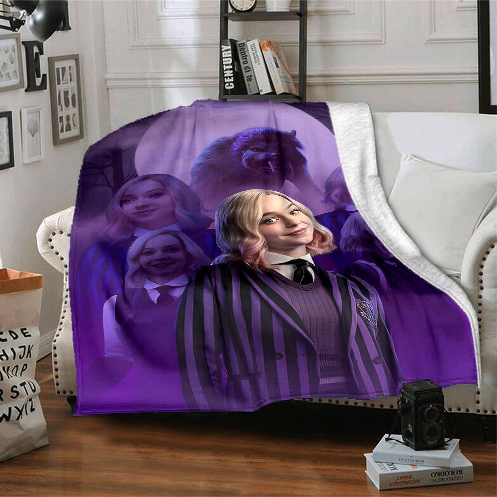 1pc Addams Family Wednesday Enid1 Blanket, Gift, for Men and Women, Soft Blanket, Good for Sofa Bed Couch Travel, Lightweight Flannel Blanket