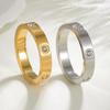 Simple Zircon Ring European and American Style Six Jewelry Fashion Titanium Steel Ring