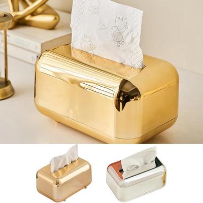 Taschentuchbox-Abdeckung, dekorativer goldener Halter, luxuriöser goldener Aufbewahrungshalter und Organizer für Papierhülle, Serviettenzubehör