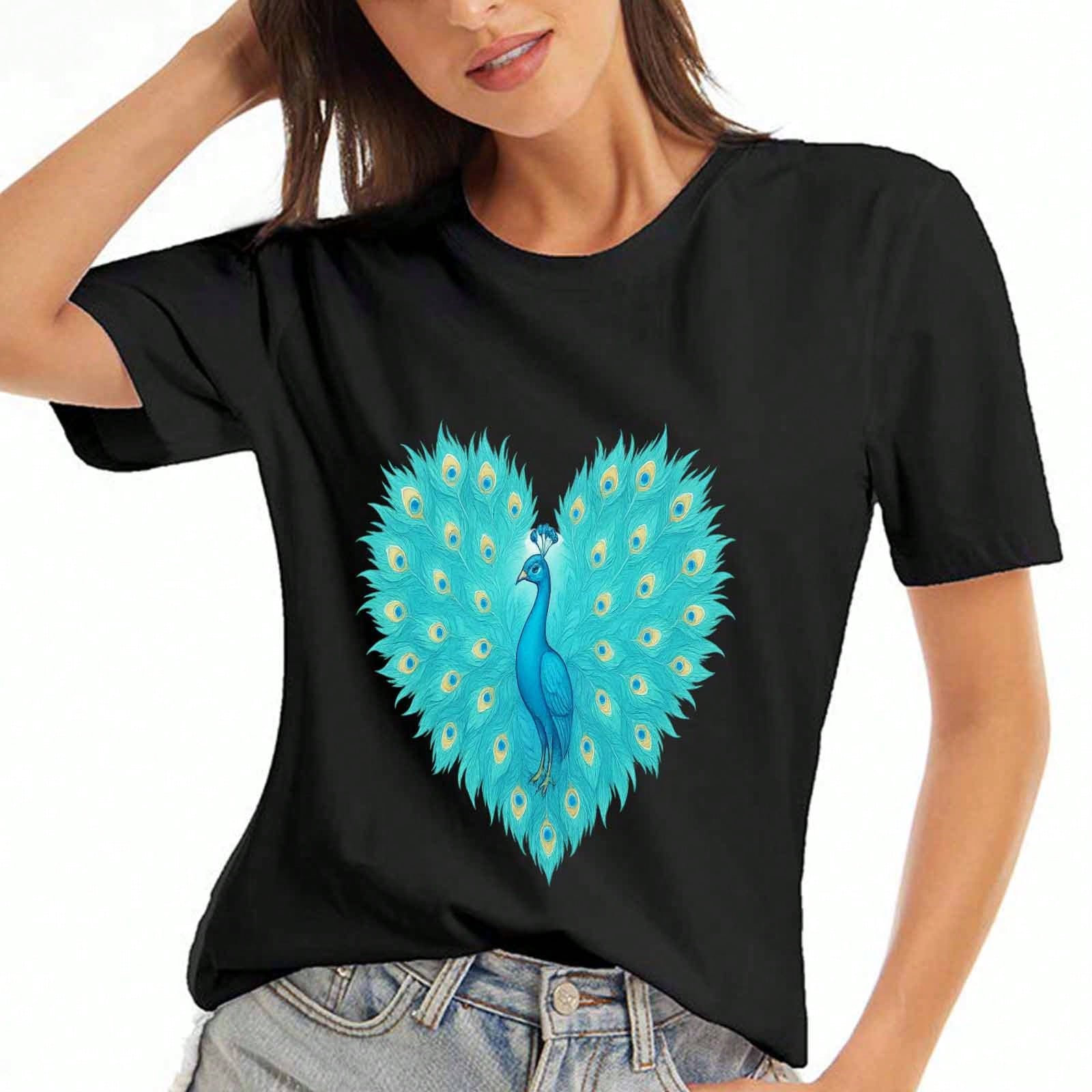 Peacock Bird unisex Cotton T Shirt, Premium Cotton Graphic Tee, Durable, Casual And Fashionable. I m A Peacock You Gotta Let Me Fly Funny Bird Lover G S разноцветный
