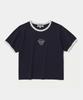 COLUMBIA UNIVERSITY Cu Big Script Women S/S Ringer T-Shirts Crown Navy