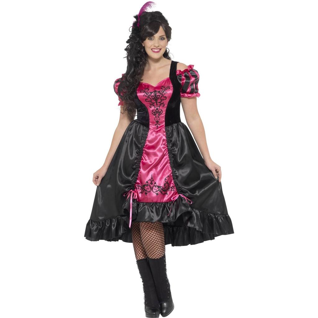 Smiffys Womens/Ladies Curves Sassy Saloon Costume