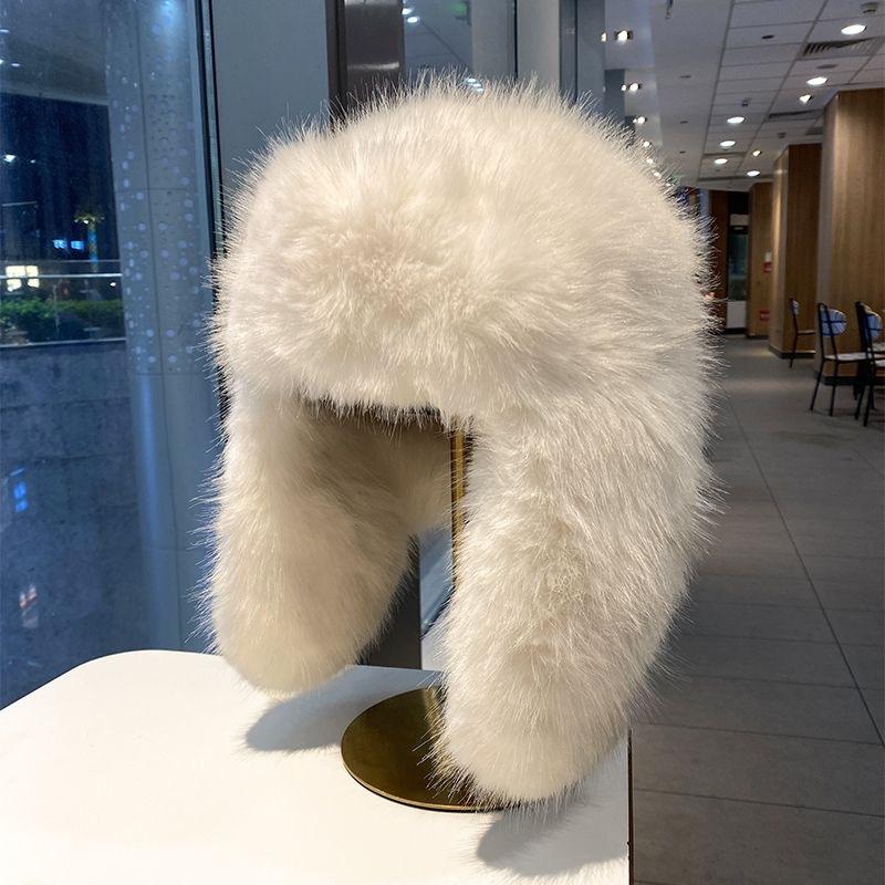 Cappello Lei Feng ingrandito ispessito soffice di alta qualità in finta pelliccia di visone cappello invernale caldo per orecchie da donna del Nord-est cappello da sci premium
