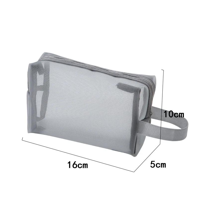 Large Capacity Mesh Makeup Bag Makeup Storage Pouch 1PC Black Layer Travel Cosmetic Bag Travel Toiletries Cosmetic Storage Bags