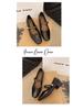 Women's French Retro Square-Toe Mary Janes - Spring Fashion Chain Chunky Heel Low-Cut Leather Shoes