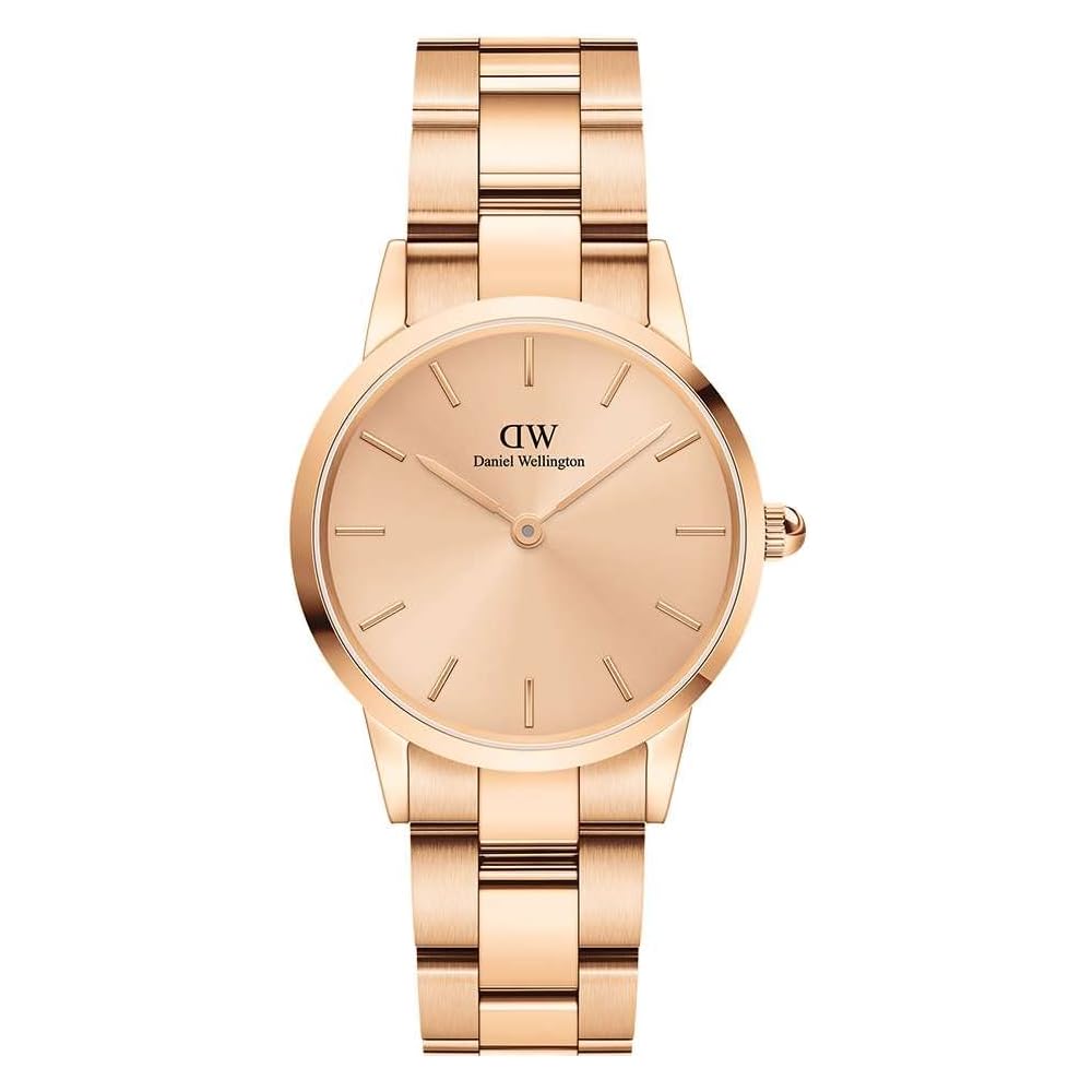 Daniel Wellington Iconic Link Unitone Women s Watch 28mm Rose Gold Metal Fashion Timepiece