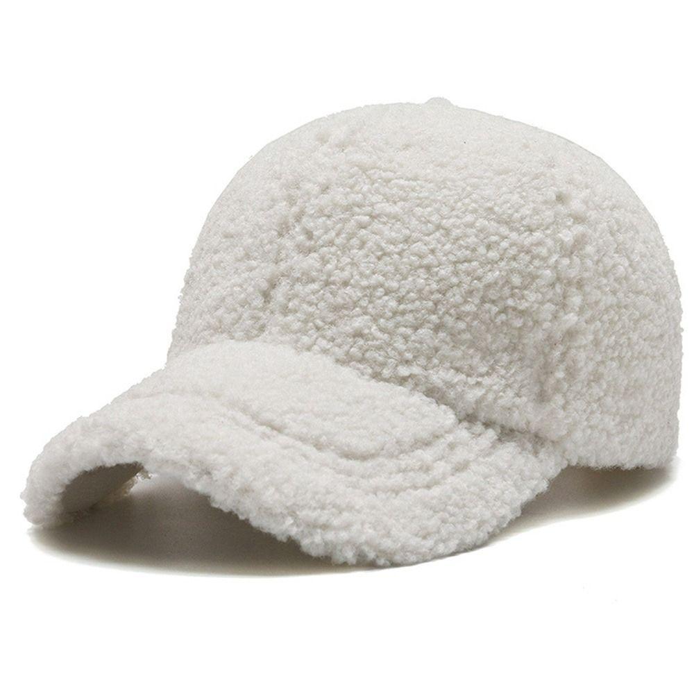 Artificial Lamb Wool Outdoor Dad Hat Unisex Autumn Winter Hat Plush Baseball Cap  for Women & Men