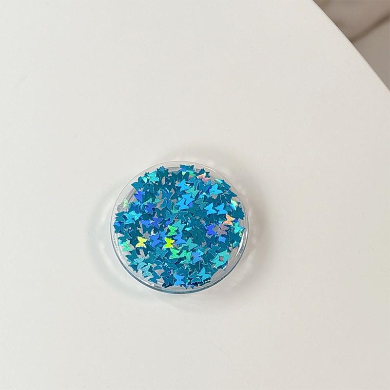 Butterfly Glitter Solid Color Circular Phone Airbag Holder Korean Ins Style Desktop Stable Portable Ring Women's Gift