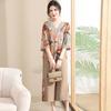 Stylish Chiffon Summer Outfit Set for Middle-Aged Mothers: Short-Sleeved Blouse and Pants