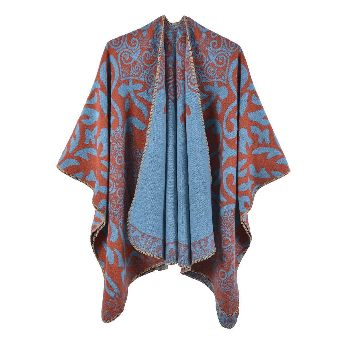 

Национальная шаль в стиле ретро в китайском стиле, шарф для мужчин и женщин, раздвоенная теплая накидка