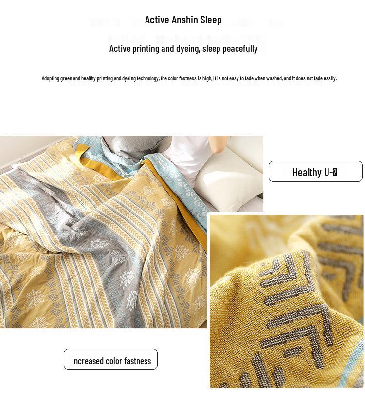 Five-Layer Gauze Summer Blanket: Thin, Cool, and Perfect for Naps